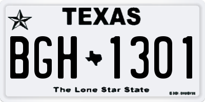 TX license plate BGH1301