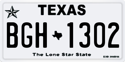 TX license plate BGH1302