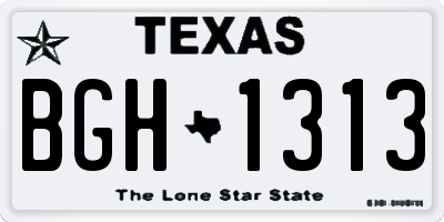 TX license plate BGH1313