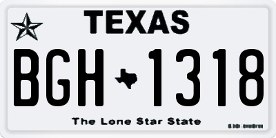 TX license plate BGH1318