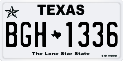TX license plate BGH1336