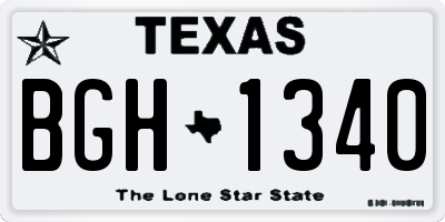 TX license plate BGH1340