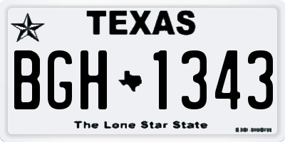 TX license plate BGH1343