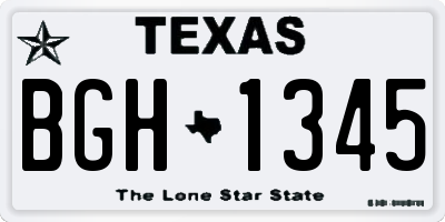 TX license plate BGH1345