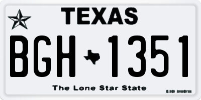 TX license plate BGH1351