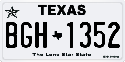 TX license plate BGH1352