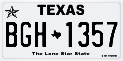 TX license plate BGH1357