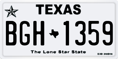 TX license plate BGH1359
