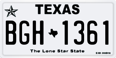 TX license plate BGH1361