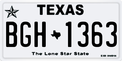 TX license plate BGH1363