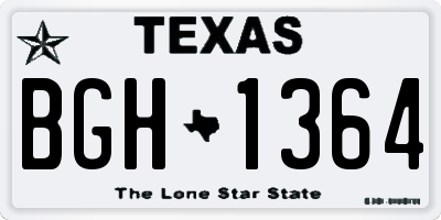 TX license plate BGH1364