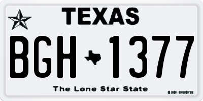 TX license plate BGH1377