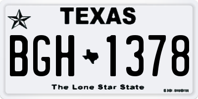 TX license plate BGH1378