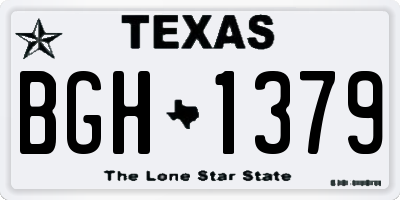TX license plate BGH1379