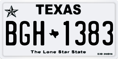 TX license plate BGH1383