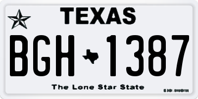 TX license plate BGH1387