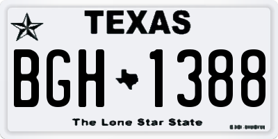 TX license plate BGH1388