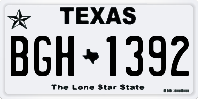TX license plate BGH1392