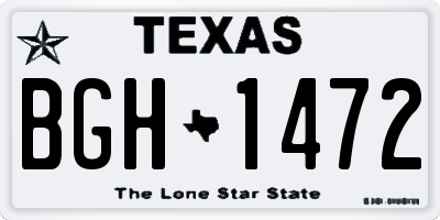 TX license plate BGH1472