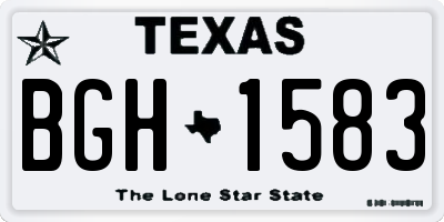 TX license plate BGH1583
