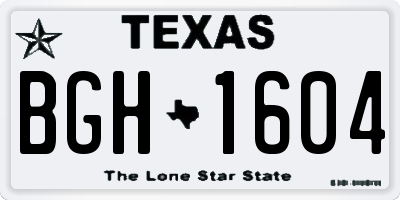 TX license plate BGH1604