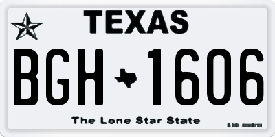 TX license plate BGH1606