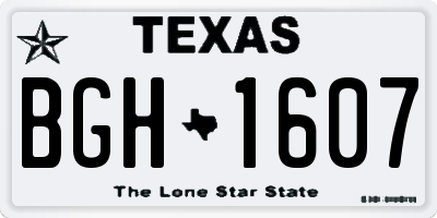 TX license plate BGH1607