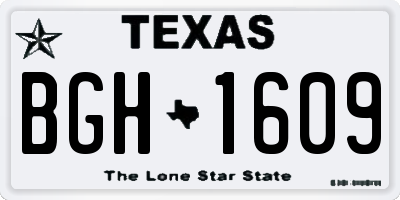 TX license plate BGH1609