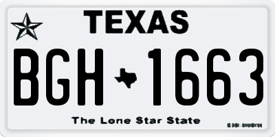 TX license plate BGH1663