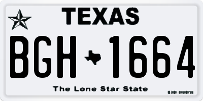 TX license plate BGH1664