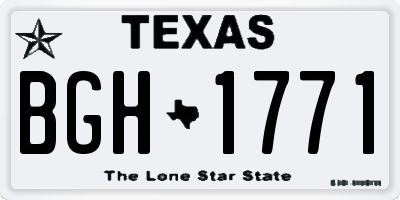 TX license plate BGH1771