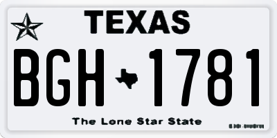 TX license plate BGH1781