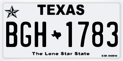 TX license plate BGH1783