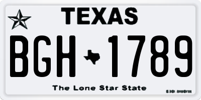TX license plate BGH1789