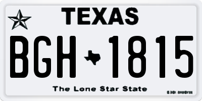 TX license plate BGH1815