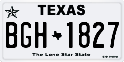 TX license plate BGH1827