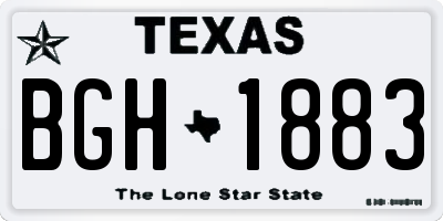 TX license plate BGH1883