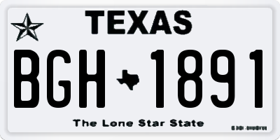 TX license plate BGH1891