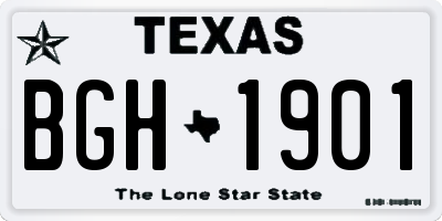 TX license plate BGH1901