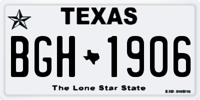 TX license plate BGH1906