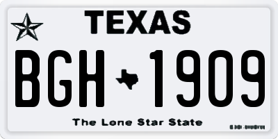 TX license plate BGH1909