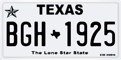 TX license plate BGH1925