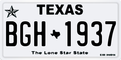 TX license plate BGH1937