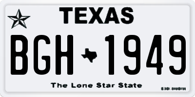 TX license plate BGH1949