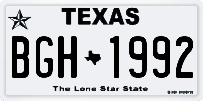 TX license plate BGH1992