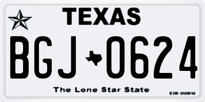 TX license plate BGJ0624