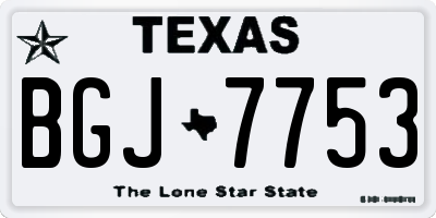 TX license plate BGJ7753