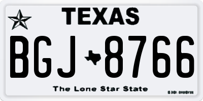 TX license plate BGJ8766