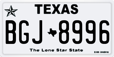 TX license plate BGJ8996