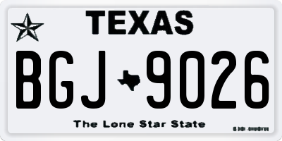 TX license plate BGJ9026